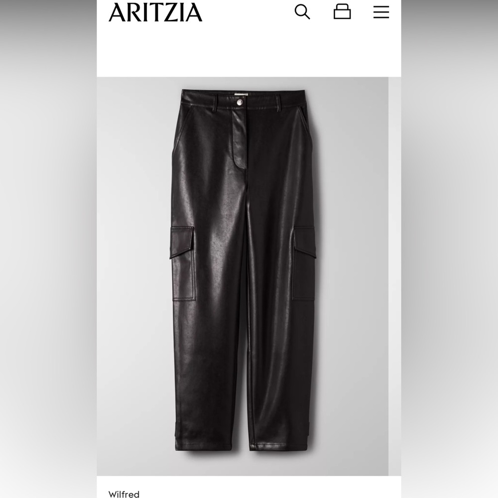 Aritzia Wilfred Modern Faux Leather cargo pants